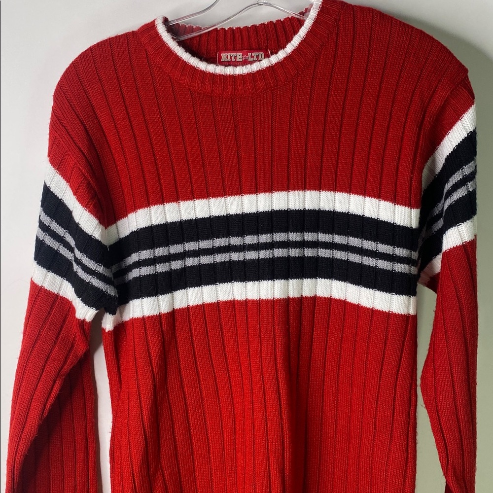 Xite Ltd Kids Size XL / 18 Red Striped Sweater - Vtg Y2K Skater - 889